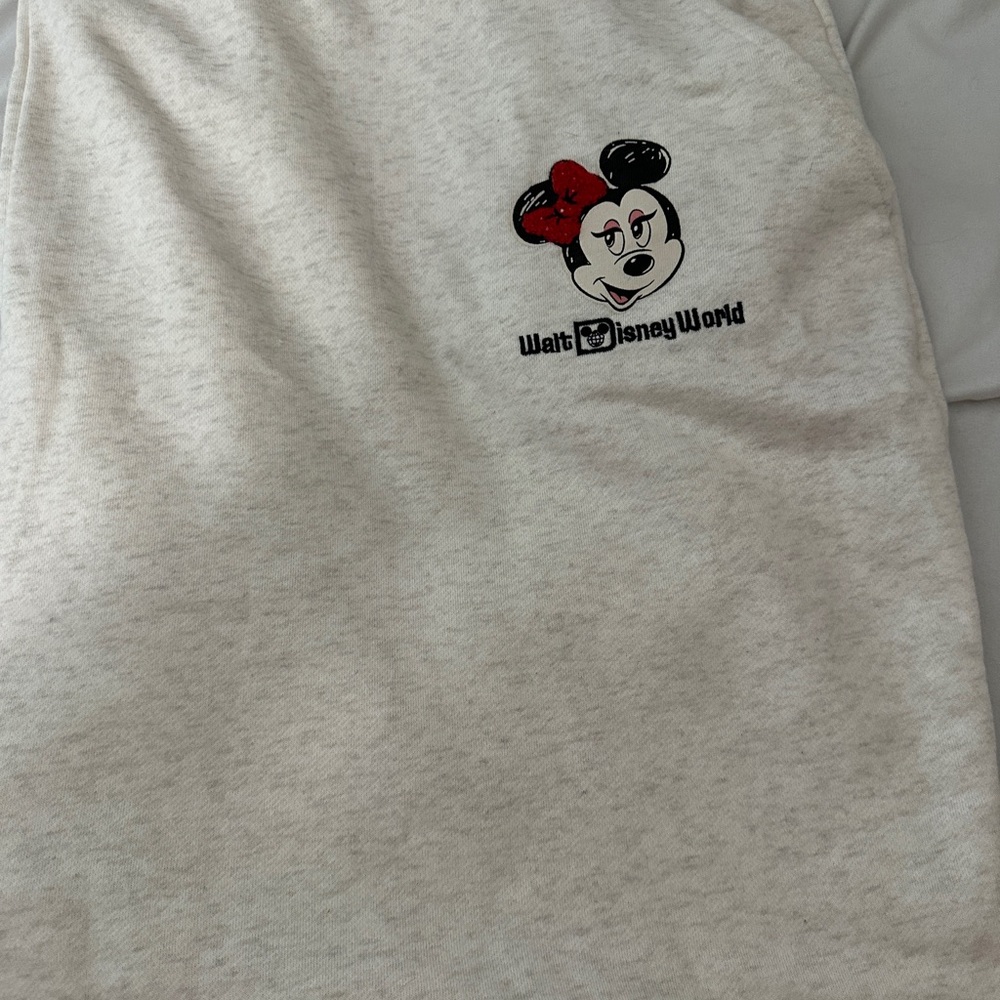 Disney Minnie Mouse Cream Sweatpants with Red and Black Accent - Picture 1 of 2